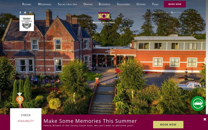 Screenshot of brandonhousehotel.ie