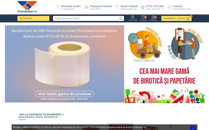 Screenshot stránky brandpaper.ro