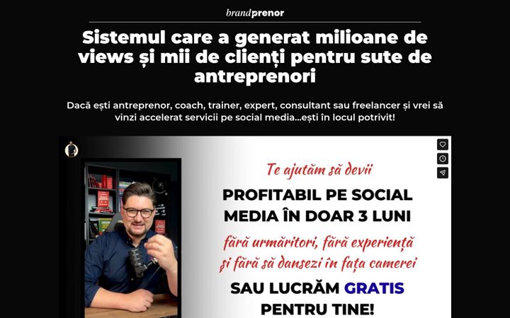 Screenshot stránky brandprenor.ro