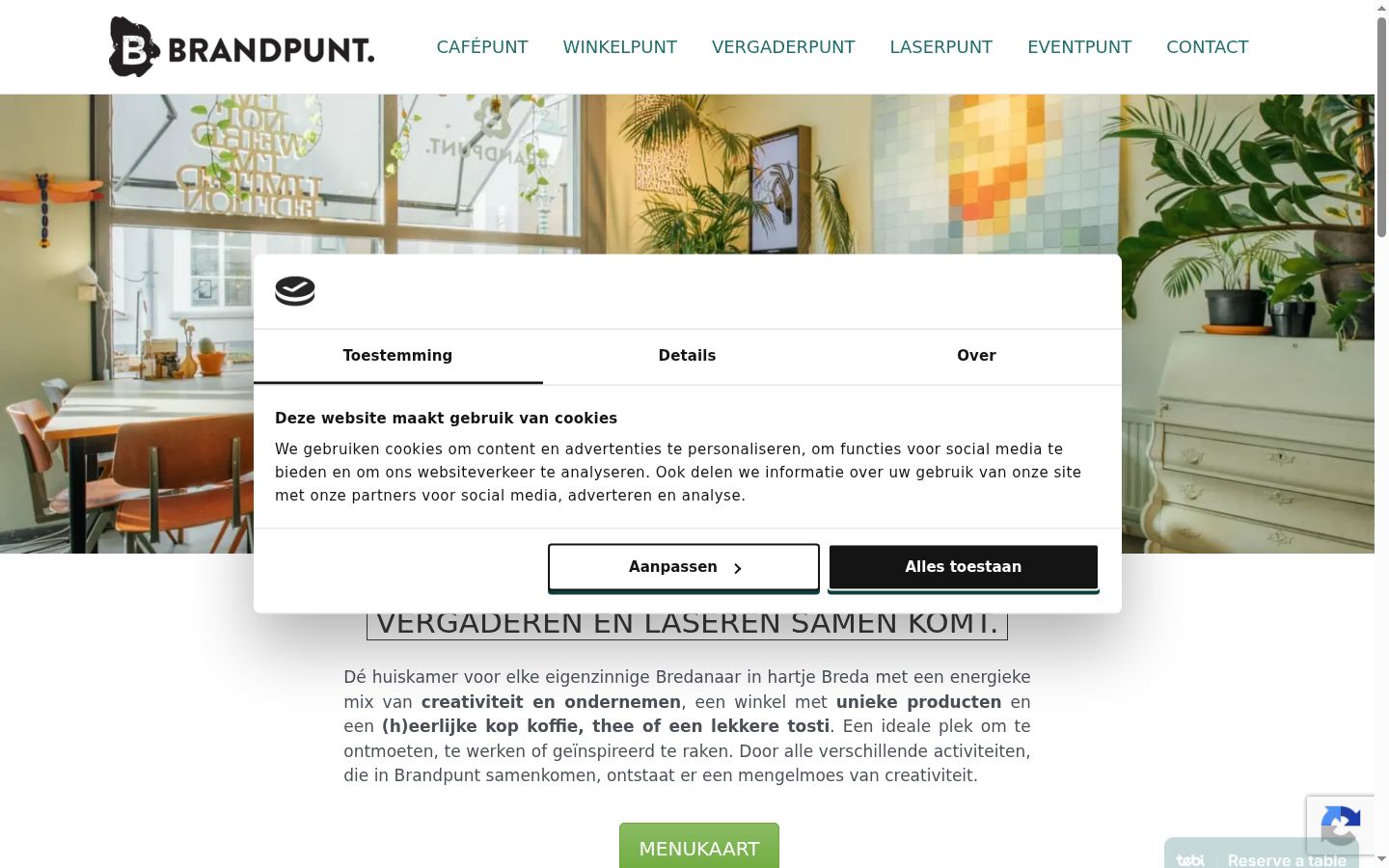 Screenshot of the consent banner shown before any interaction