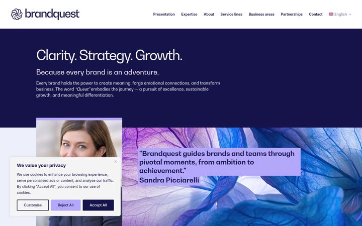 Screenshot of brandquestadvisory.com