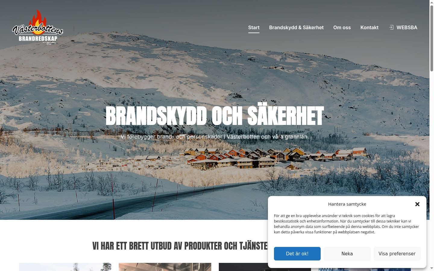Skjermbilde av samtykkebanneret slik det vises før noen interaksjon