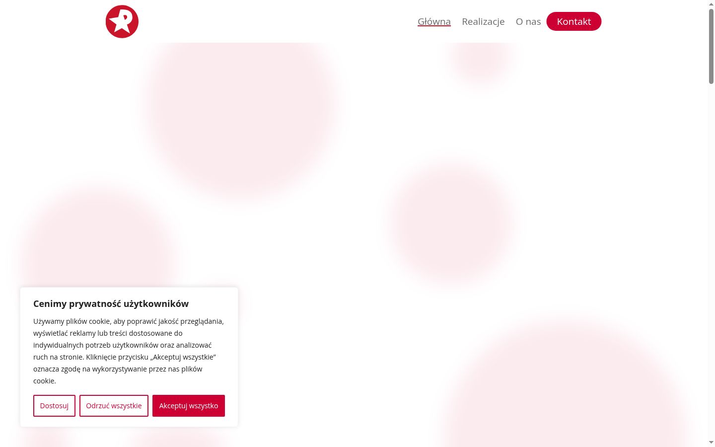 Zrzut ekranu banera zgody wyświetlanego przed jakąkolwiek interakcją