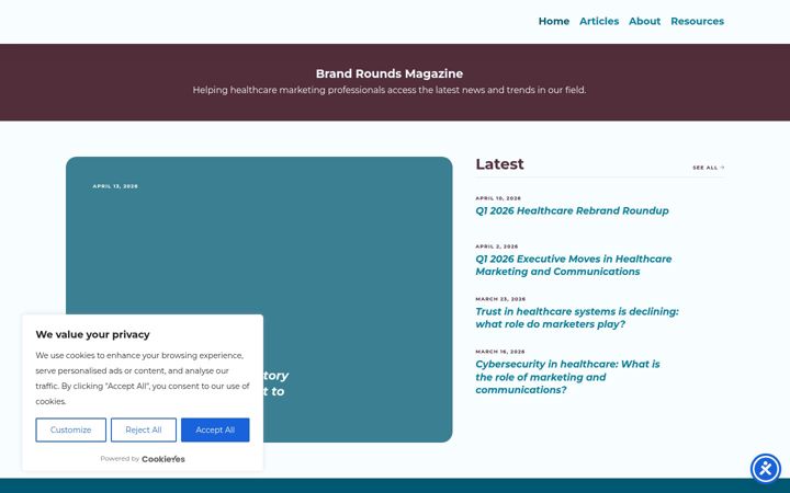 Screenshot of brandroundsmag.com