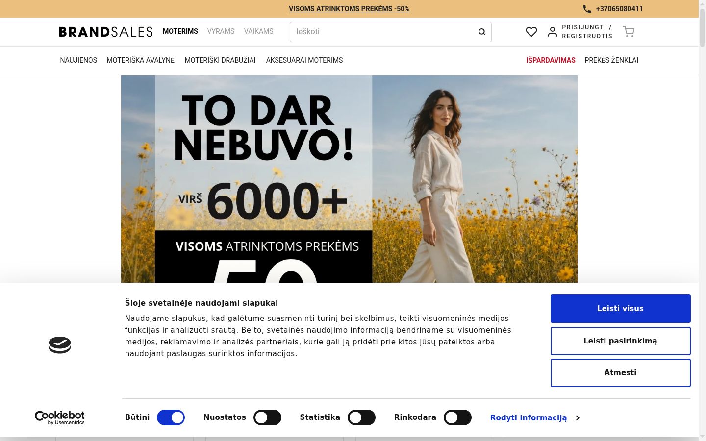 Képernyőkép a bármilyen interakció előtt megjelenő hozzájárulási bannerről