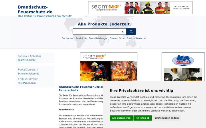 Екранна снимка на brandschutz-feuerschutz.de
