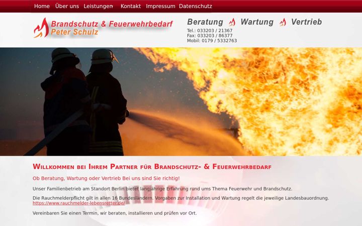 Screenshot of brandschutz-feuerwehrbedarf.de