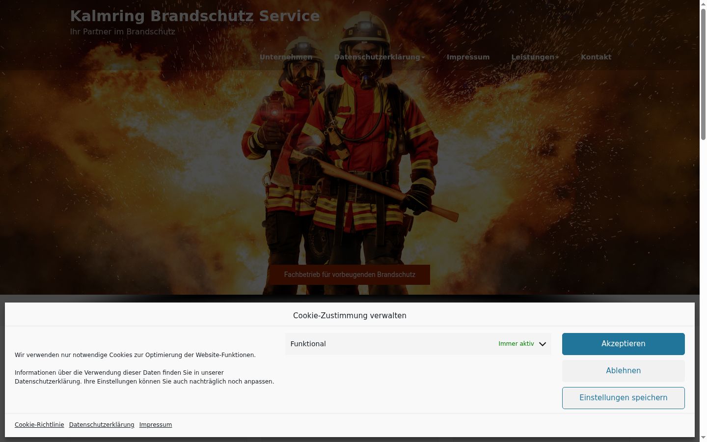Screenshot des Einwilligungsbanners vor jeglicher Interaktion