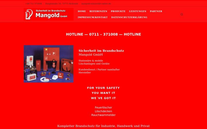 Екранна снимка на brandschutz-mangold.de