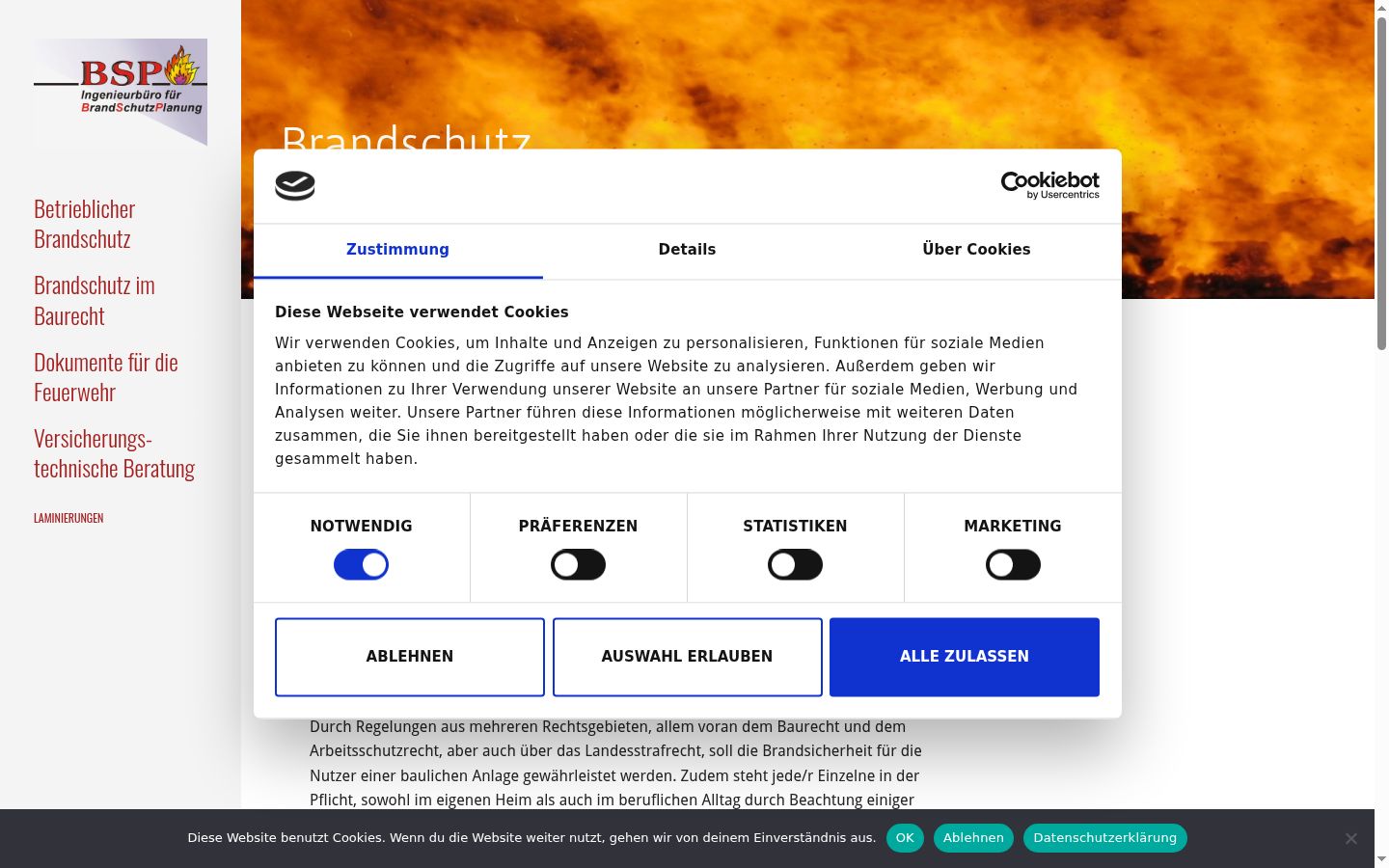 Screenshot of the consent banner shown before any interaction