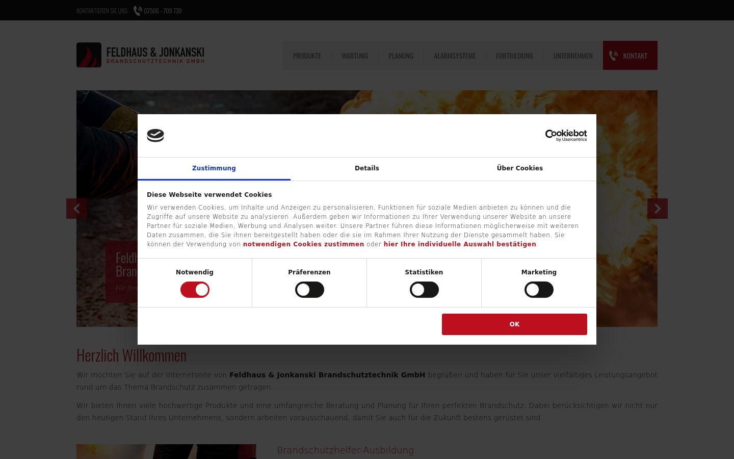 Screenshot of the consent banner shown before any interaction