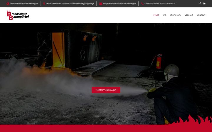 Posnetek zaslona brandschutz-schwarzenberg.de