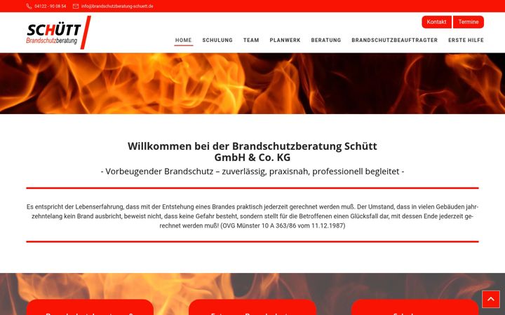 Screenshot of brandschutzberatung-schuett.de