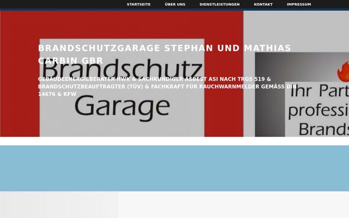 Posnetek zaslona brandschutzgarage.de