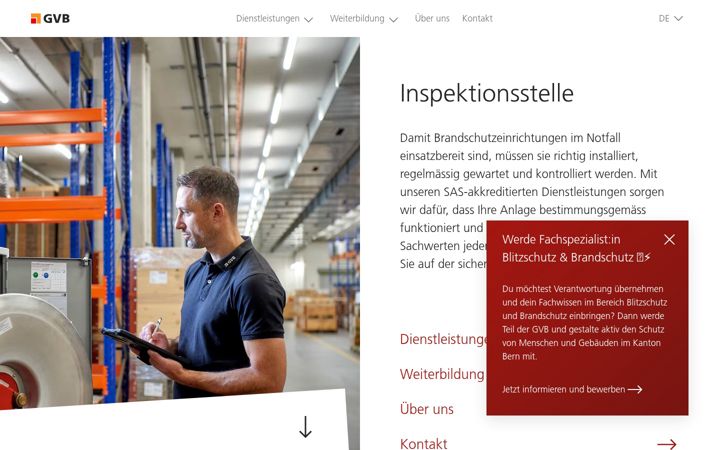 Screenshot of brandschutzinspektion.ch