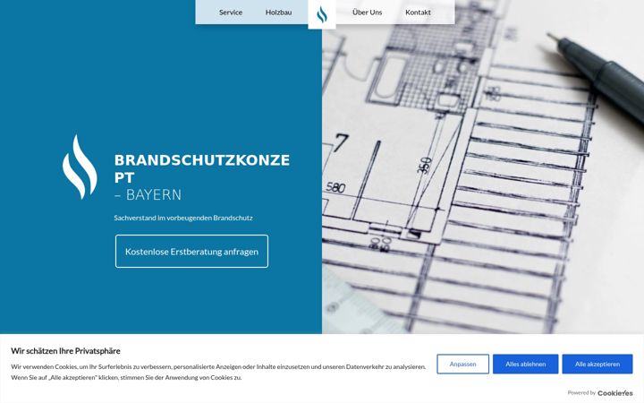 Posnetek zaslona brandschutzkonzept-bayern.de