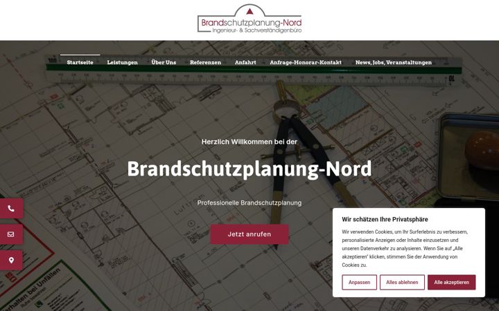 Screenshot of brandschutzplanung-nord.de