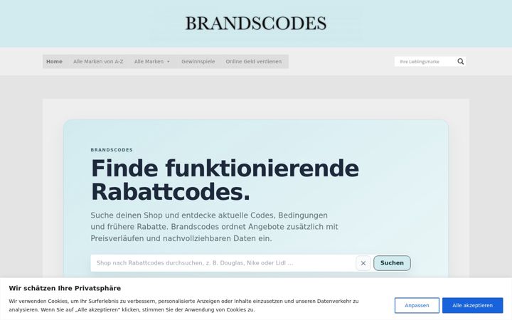 Skjámynd af brandscodes.de