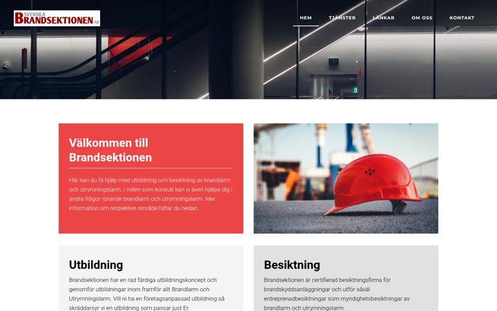 Skærmbillede af brandsektionen.se