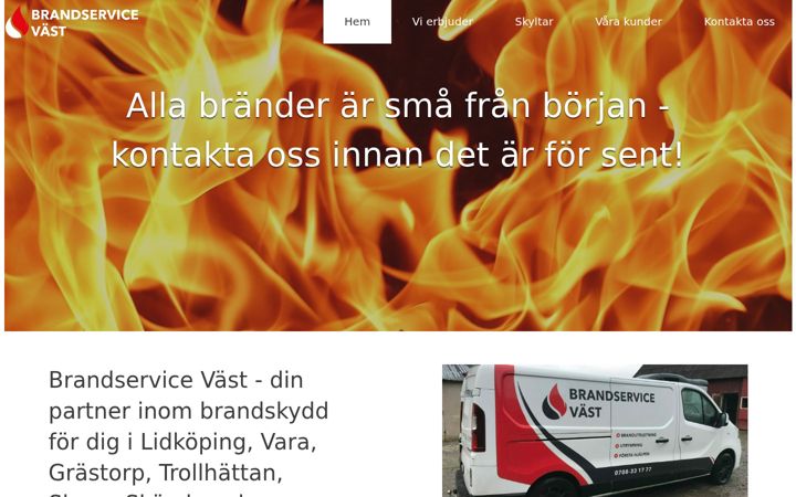 Skærmbillede af brandservicevast.se