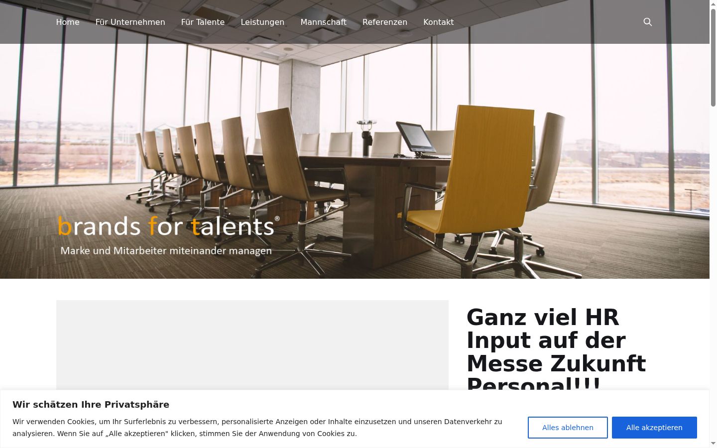 Screenshot of the consent banner shown before any interaction