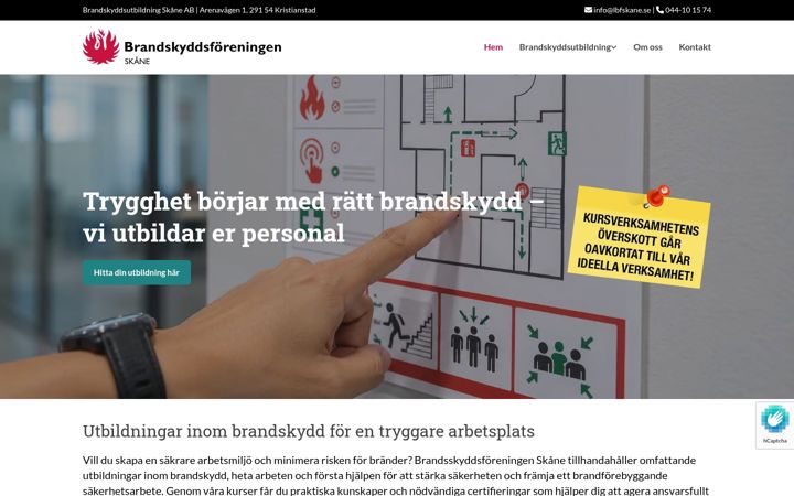 Ekrānuzņēmums no brandskyddsforeningenskane.se