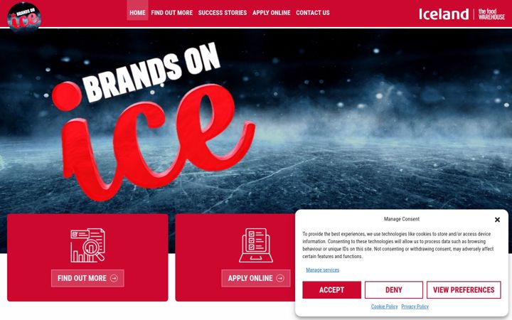 Screenshot of brandsonice.co.uk
