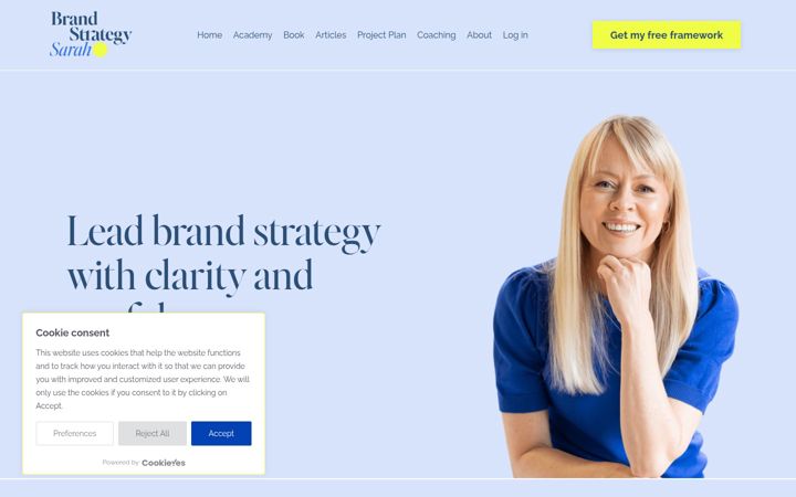 Screenshot of brandstrategysarah.com