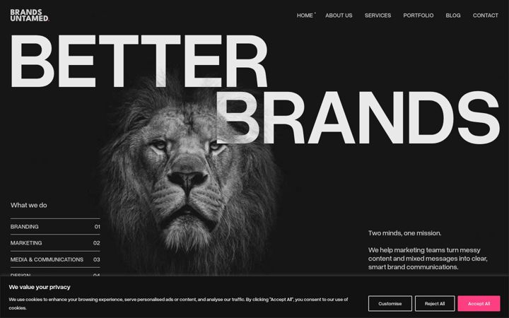 Screenshot of brandsuntamed.com