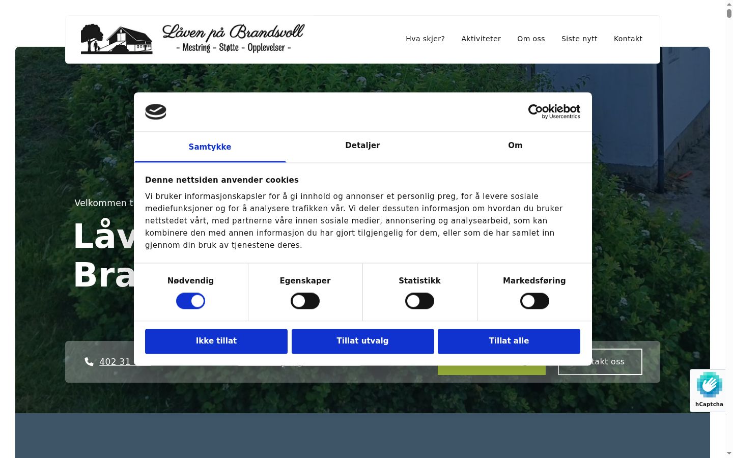 Screenshot del banner di consenso mostrato prima di qualsiasi interazione