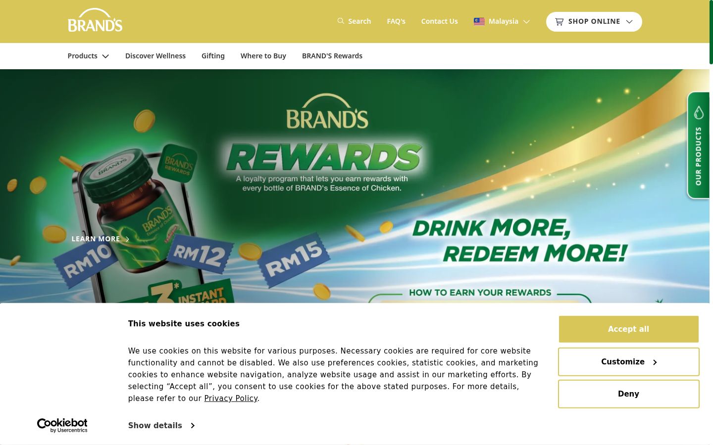 Sutikimo reklamjuostės, rodytos prieš bet kokią sąveiką, ekrano kopija