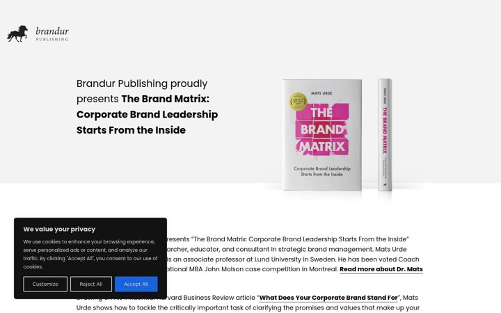 Screenshot ta' brandurpublishing.se