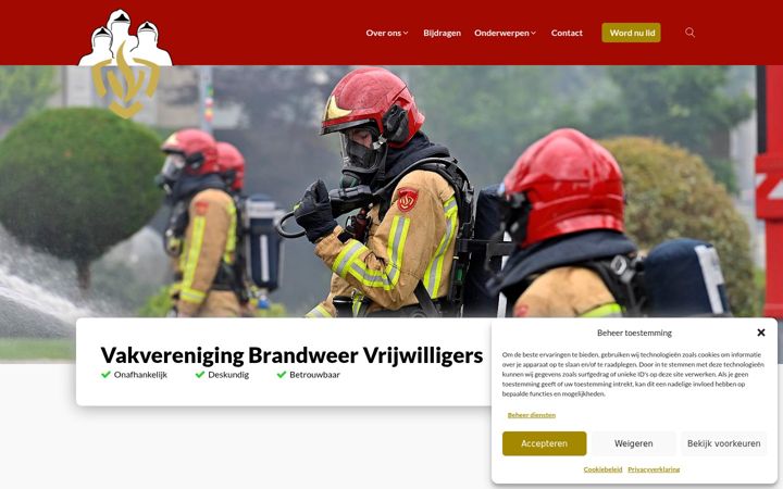 Screenshot of brandweervrijwilligers.nl