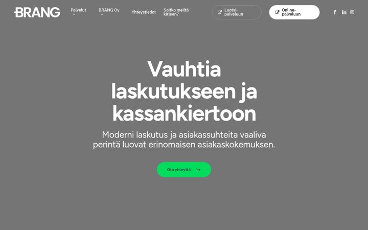 Screenshot of brang.fi