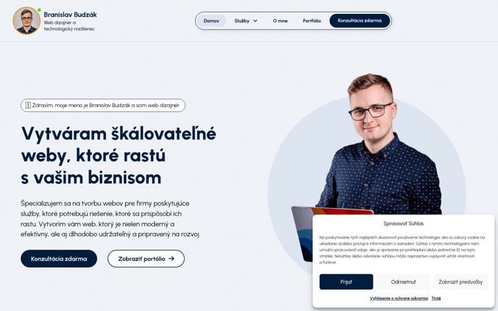 Snímek obrazovky branislavbudzak.sk