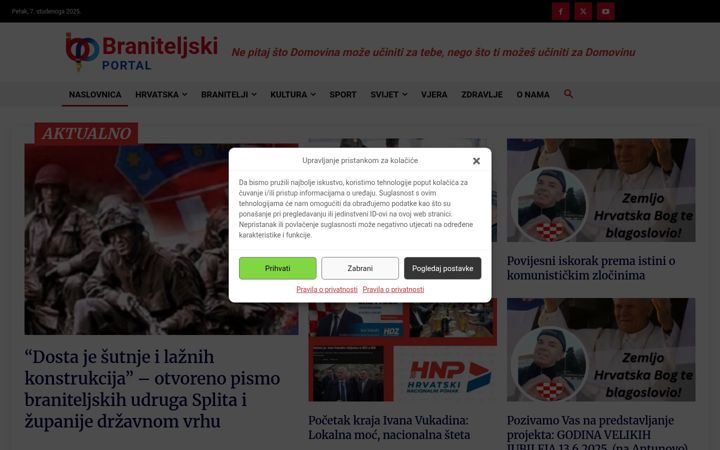 Screenshot of braniteljski-portal.hr
