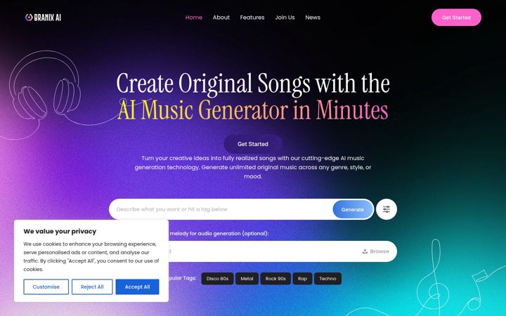 Screenshot of branixai.com