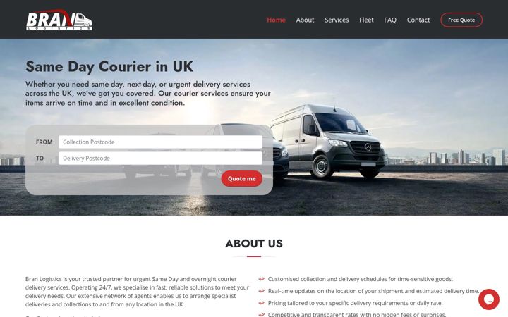 Screenshot of branlogistics.co.uk