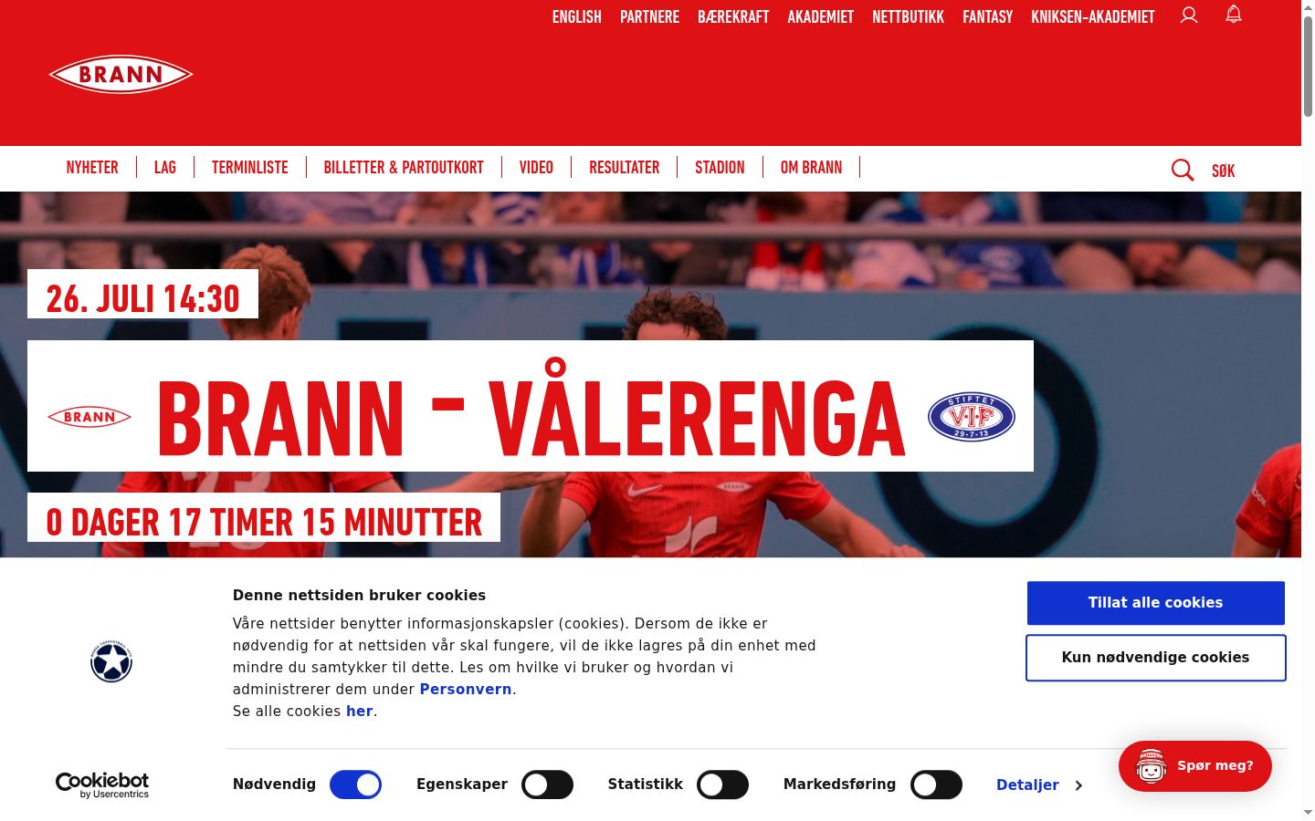 Capture d'écran de la bannière de consentement affichée avant toute interaction