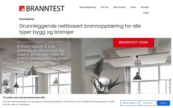 Screenshot of branntest.no