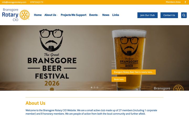 Screenshot of bransgorerotary.com