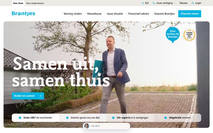 Screenshot of brantjesbedrijfsmakelaars.nl