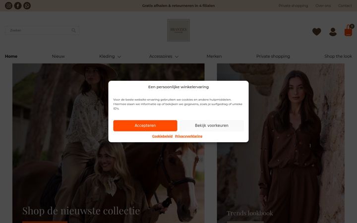 Ekrano kopija brantjesfashion.nl
