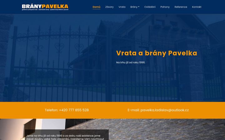 Screenshot of brany-pavelka.cz