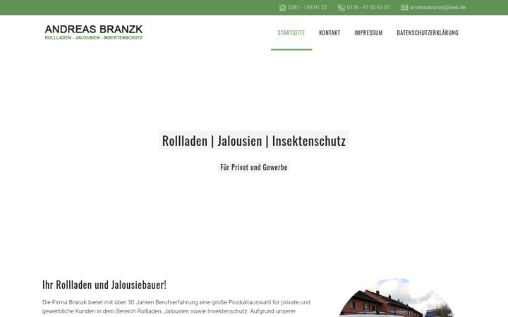 Screenshot of branzk-rollladenbau.de