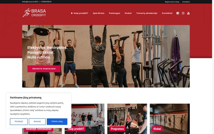 Kuvakaappaus sivustosta brasacrossfit.lt