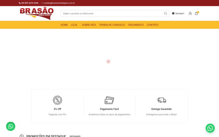 Screenshot του brasaoembalagens.com.br