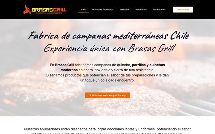 Screenshot of brasasgrill.cl