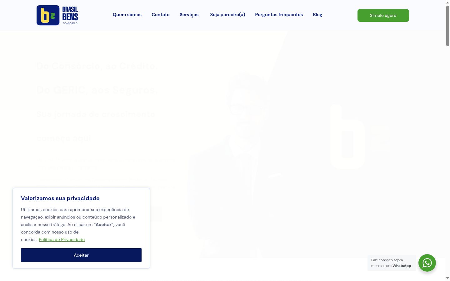 Screenshot des Einwilligungsbanners vor jeglicher Interaktion