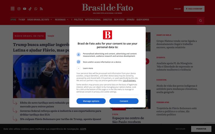 Screenshot di brasildefato.com.br